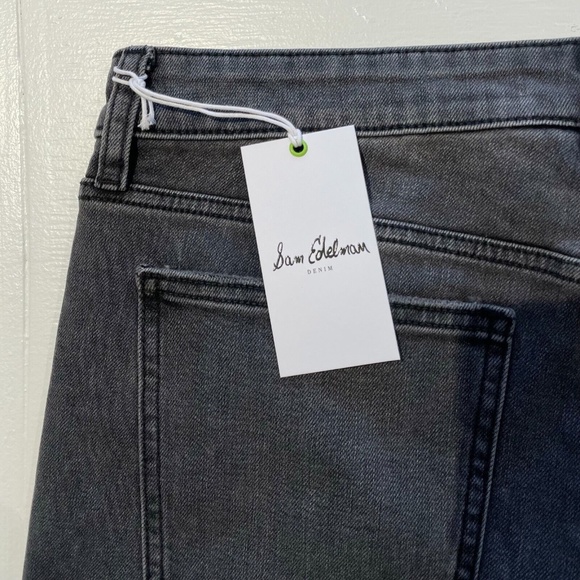 New Sam Edelman High Rise Ripped Stiletto Straight Leg Jeans Xtna Grey Size 30 - Picture 12 of 16